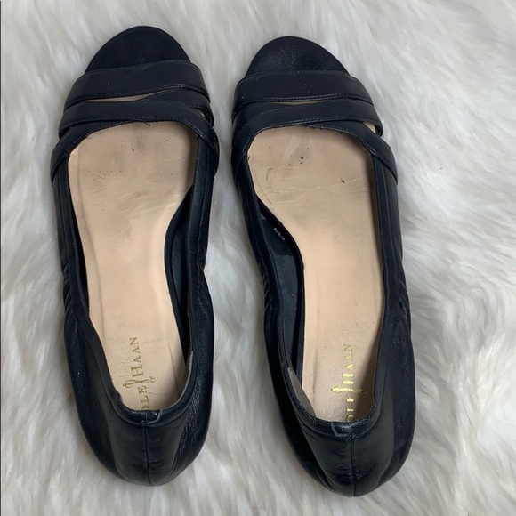 Cole Haan Black Leather Wedge Shoes - Picture 3 of 7